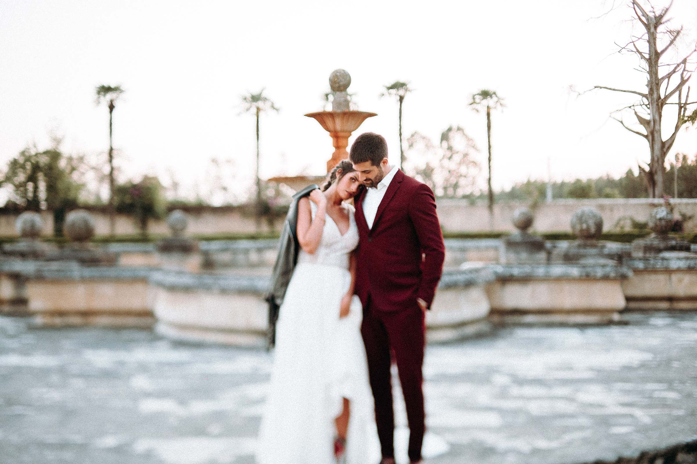 intimate wedding bride and groom